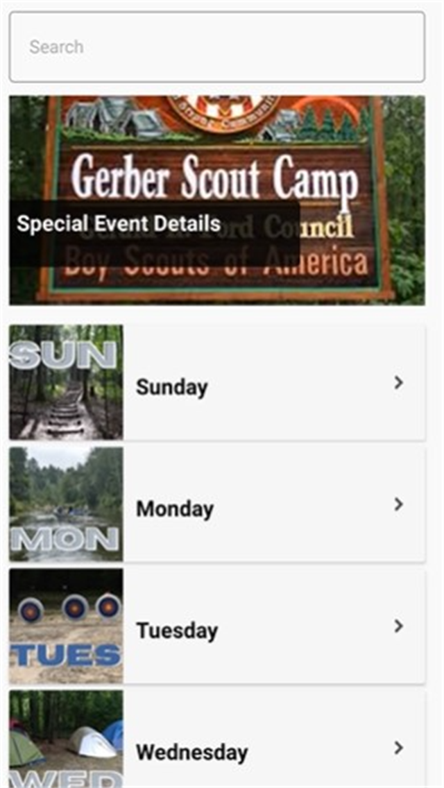 Gerber Scout Camp App