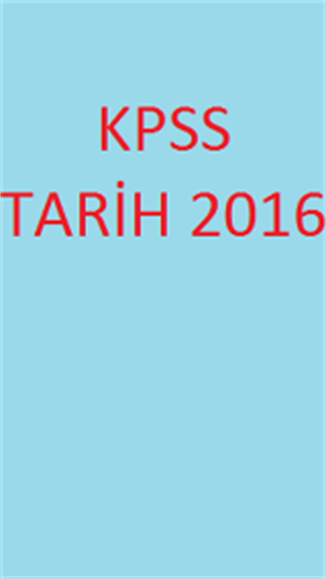 KPSS TARİH 2016