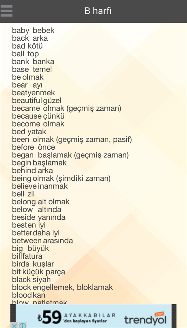 İngilizce-Türkçe sözlük
